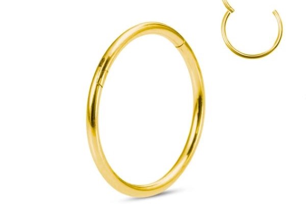 Khuyên tròn bấm có nút bật nhiều size - Màu vàng