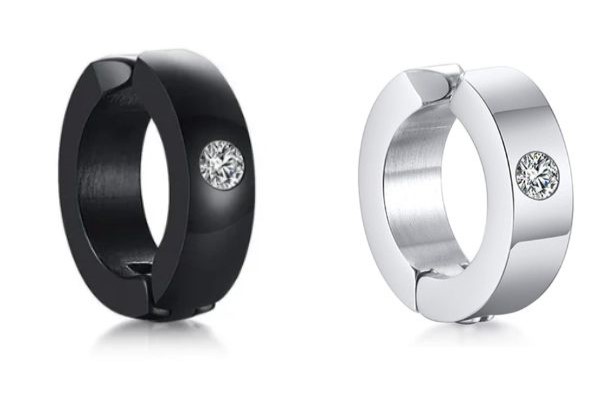 Khuyên tròn đính hạt không cần xỏ