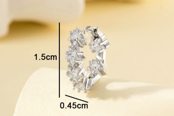 Khuyên tròn vì sao trắng mini