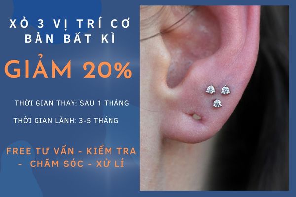 Các vị trí xỏ khuyên tai cơ bản