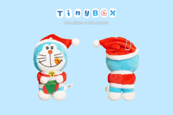 Móc khóa thú bông Doraemon giáng sinh 2024