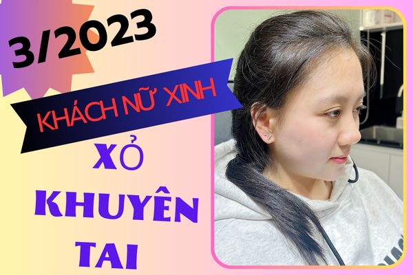 Hình khách nữ xỏ tai xinh xắn 3/2023 - Thế giới xỏ khuyên TinyBox