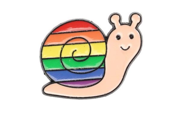 Pin cài balo hình ỐC SÊN phối họa tiết cầu vòng