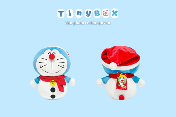 Thú bông Doraemon giáng sinh người tuyết