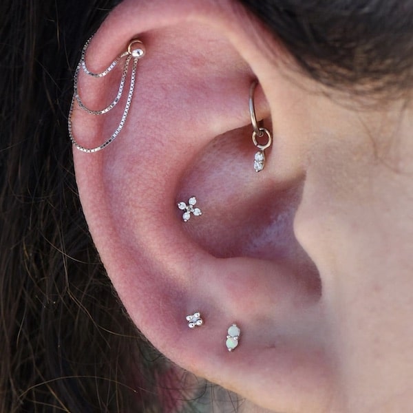 cách mix các vị trí xỏ khuyên tai