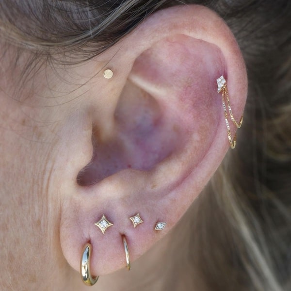 cách mix các vị trí xỏ khuyên tai