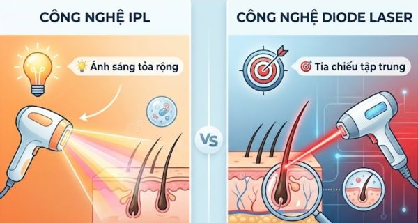 triệt lông IPL và diode laser khác nhau như thế nào