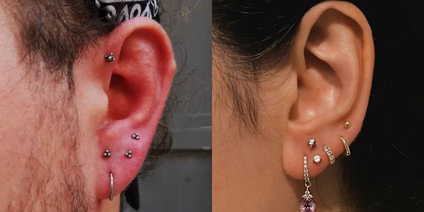 Vị trí xỏ khuyên tai không đau - Cách mix các vị trí