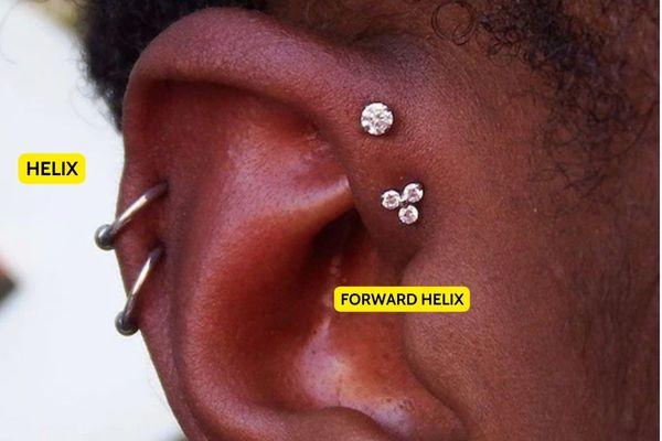 vị trí xỏ khuyên tai mix Helix đẹp nhất