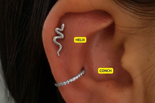 vị trí xỏ khuyên tai mix Helix đẹp nhất