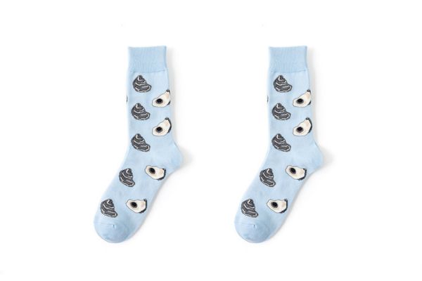 Vớ cổ cao cotton họa tiết con hàu