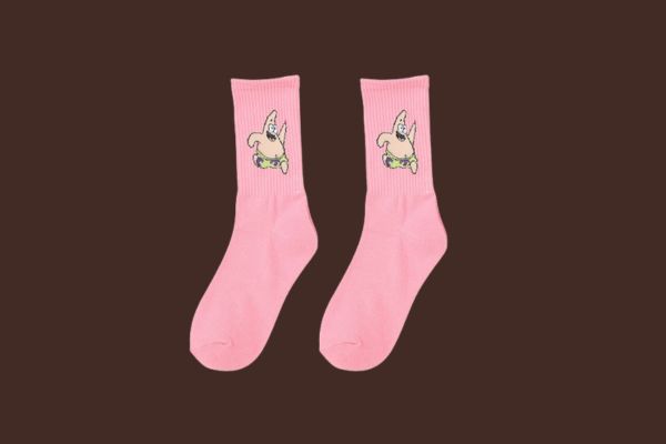 Vớ cổ cao màu hồng hình Patrick Star