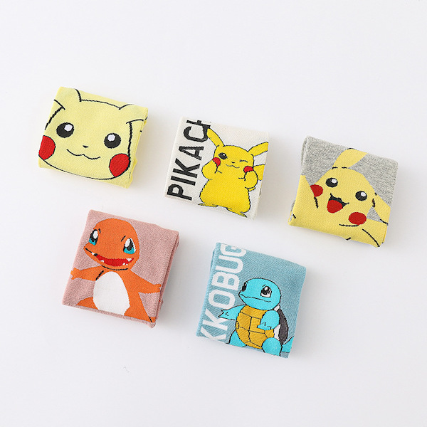 Vớ (tất) cổ ngắn màu xám hoạt tiết Pikachu