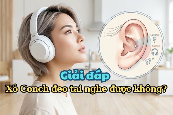 Xỏ Conch có đeo tai nghe được không?