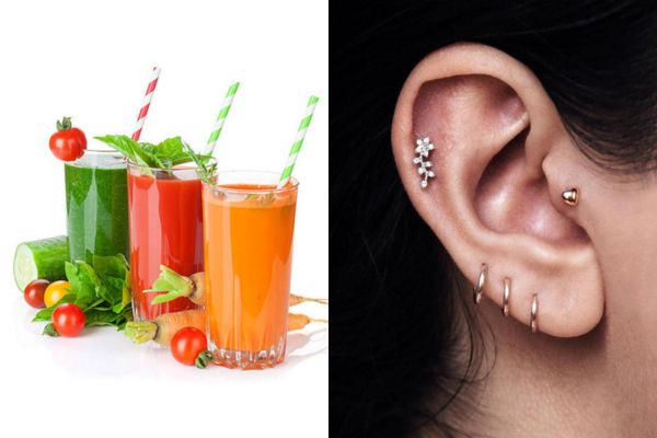 Xỏ khuyên ăn rau muống bị sẹo lồi không