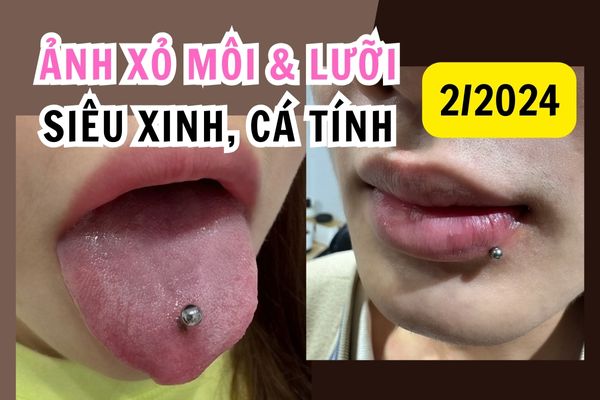 Ảnh xỏ khuyên lưỡi và xỏ khuyên môi