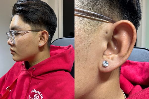 Xỏ khuyên tai mặt đá