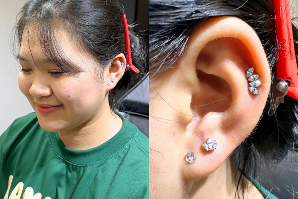 Xỏ khuyên tai mặt đá
