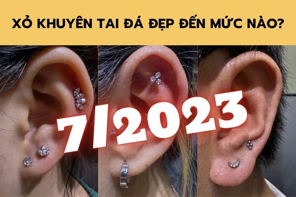 Xỏ khuyên tai mặt đá đẹp