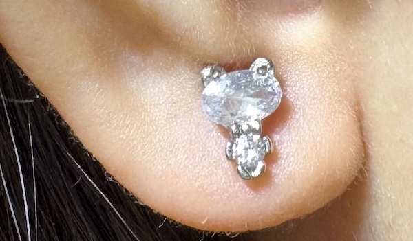 xỏ khuyên tai nữ cá tính - xỏ khuyên thịt tai