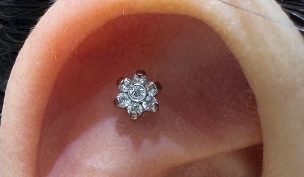 xỏ khuyên tai flat