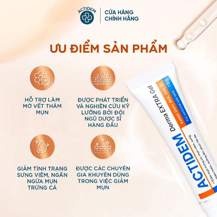 Gel giảm mụn ngừa thâm Actidem Derma Gel Extra