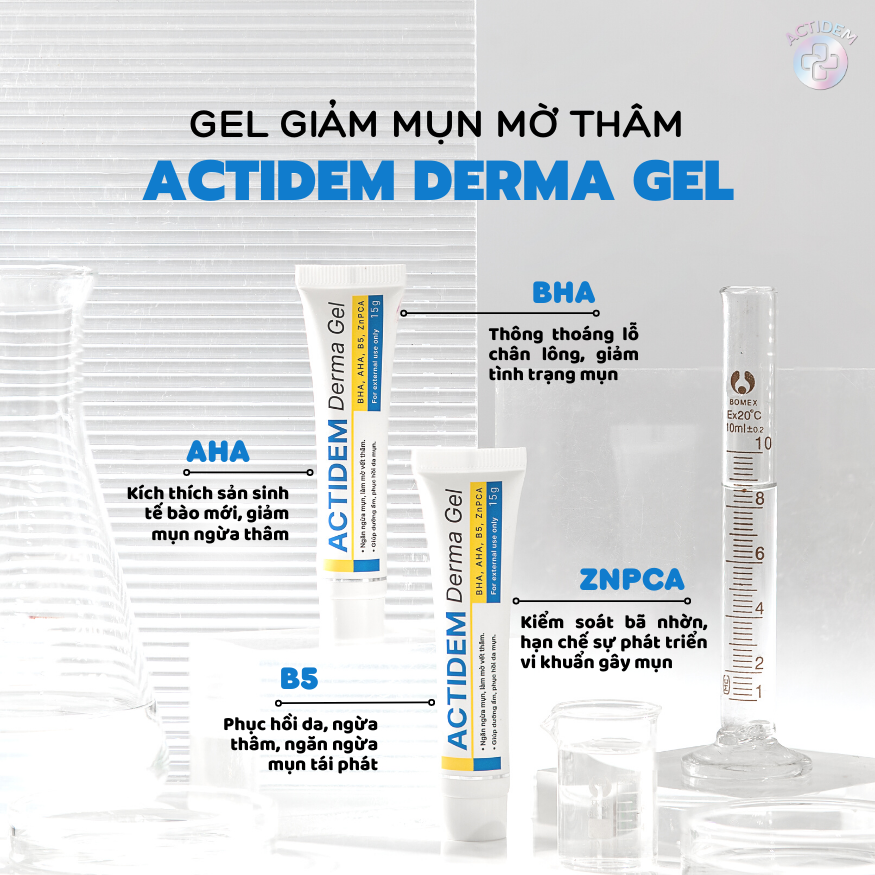 Gel giảm mụn ngừa thâm Actidem Derma Gel