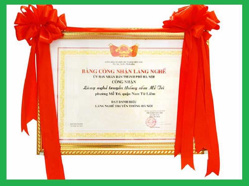 Danh hiệu làng nghề cốm