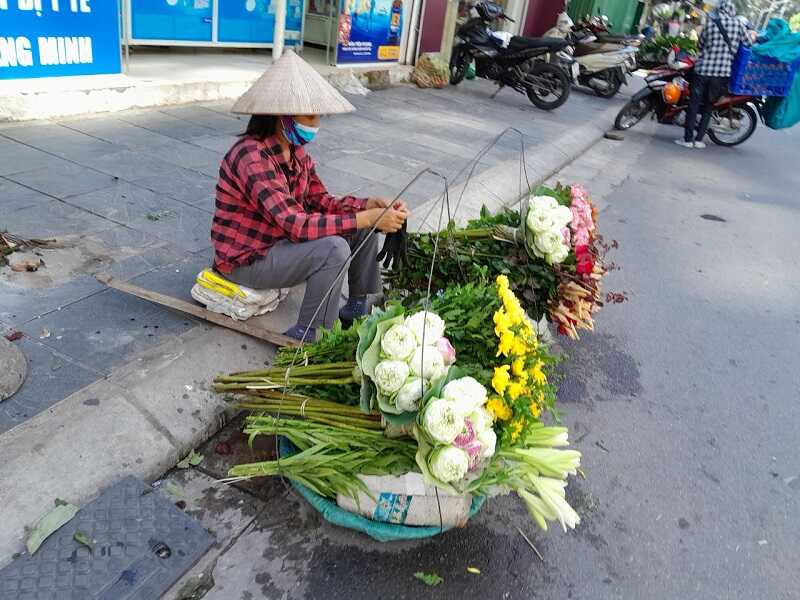 Gánh hàng hoa trên đường Vũ Trọng Phụng