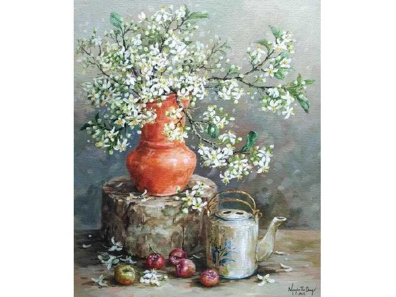 Tranh vẽ hoa bưởi