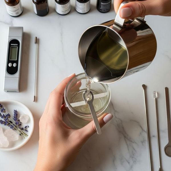 Bước 5: Đổ sáp vào lọ