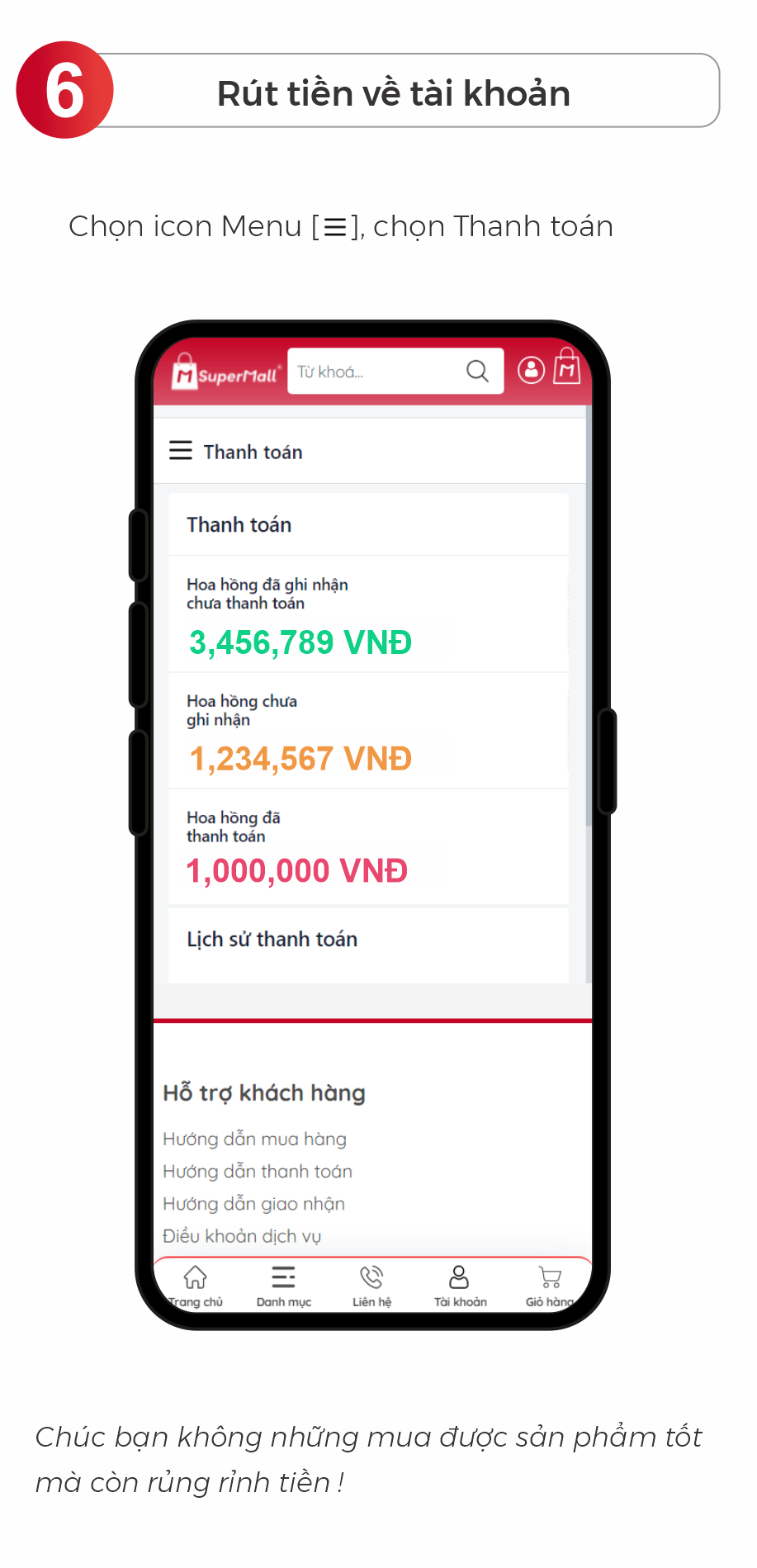 Hướng dẫn làm tiếp thị liên kết nhận hoa hồng tại SuperMall.vn, shop online uy tín hàng đầu Việt Nam