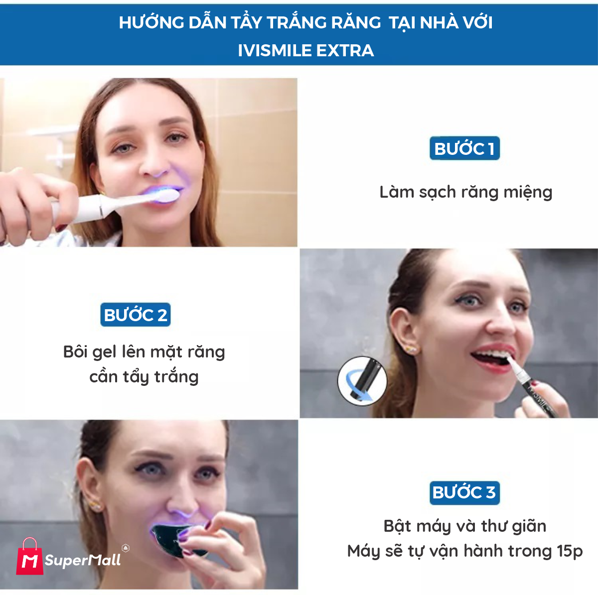 Hướng dẫn tẩy trắng răng tại nhà với IVISMILE Extra