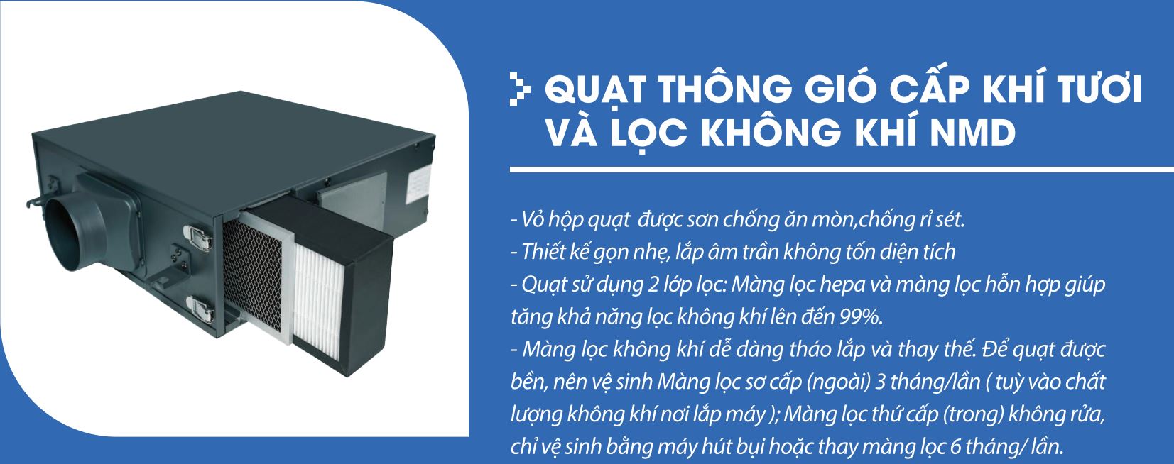 Quạt cấp khí tươi có lọc bụi Nanyoo NMD-230