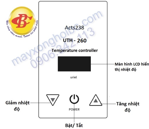 Các chức năng bảng điều khiển nhiệt độ UTH 260