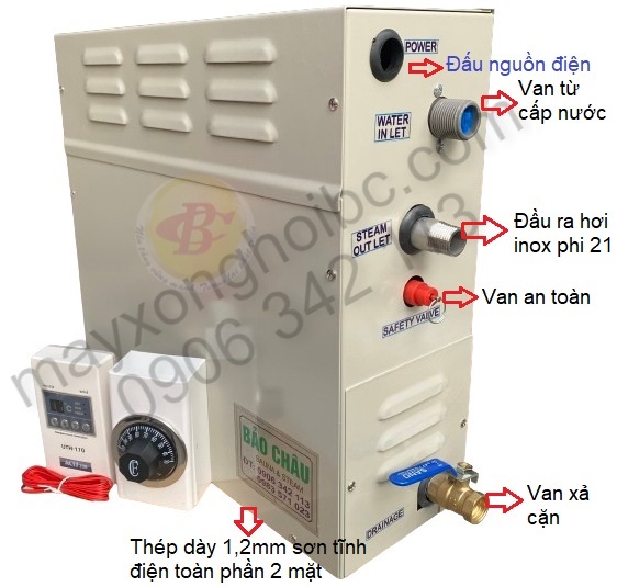 chức năng máy xông hơi ướt BC7.5kw