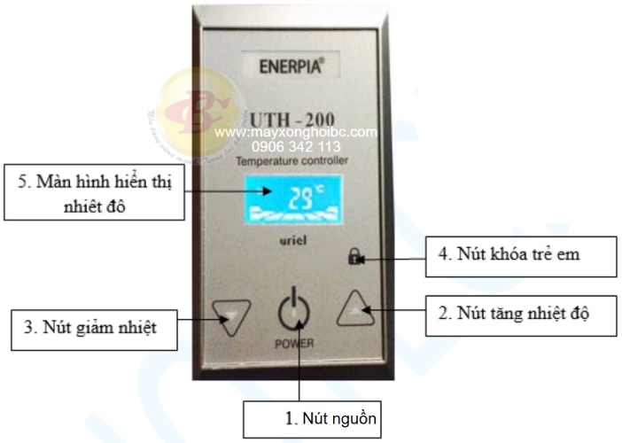 Các chức năng hoạt động trên bảng điều khiển nhiệt độ UTH 200
