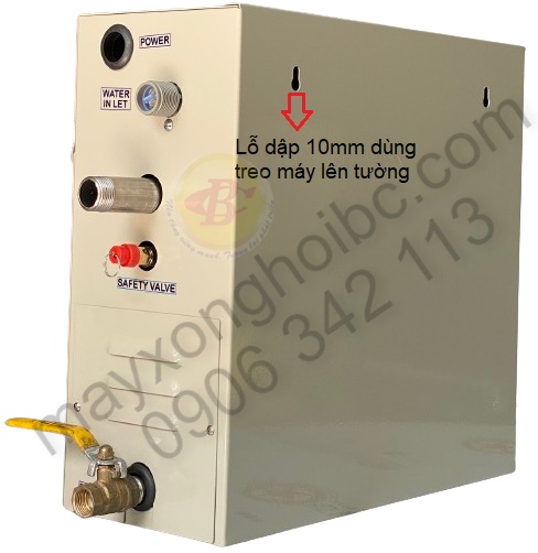 mặt sau máy xông hơi ướt bc10.5kw