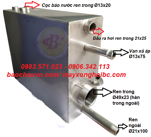 Thùng chứa nước được làm bằng inox 304 dày 1,5mm chống rỷ sét với mọi loại nguồn nước