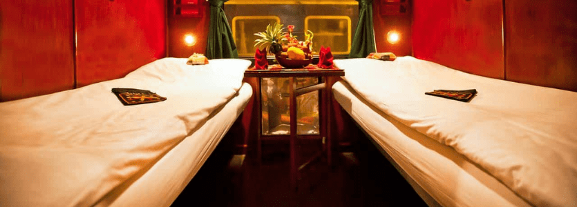 a comfortable train cabin