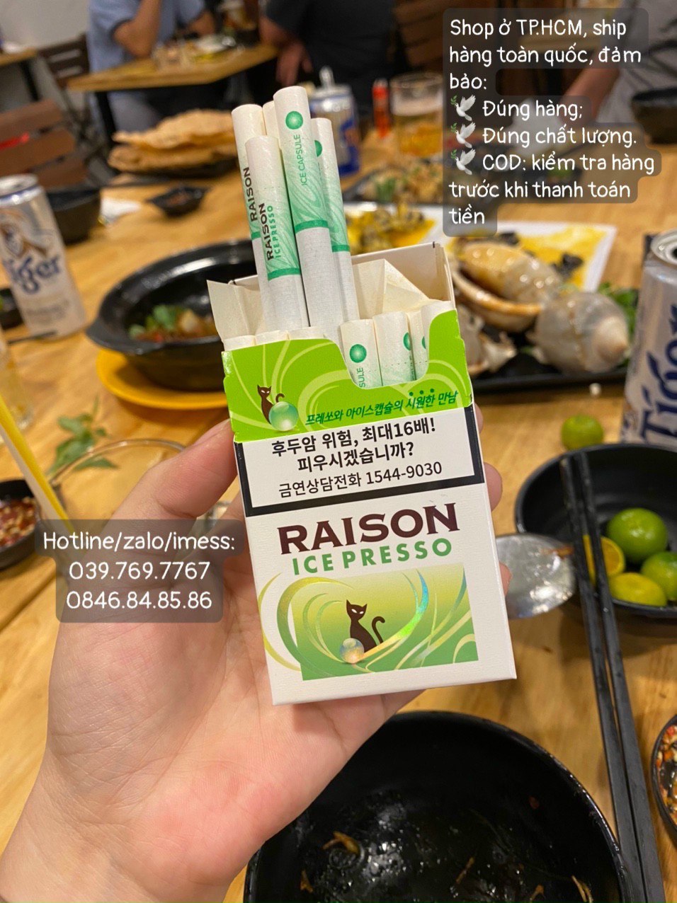 Thuốc lá Raison Ice Presso, thuốc lá Raison Cốm, Thuốc lá Raison Hàn Quốc, thuốc lá Raison Cốm Hàn Quốc
