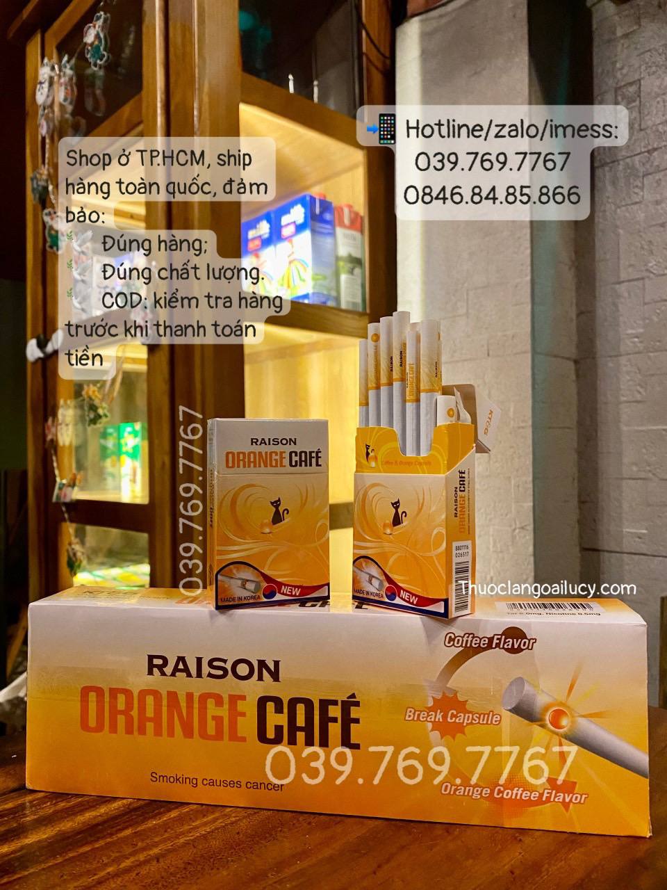 Thuốc lá Raison Orange Cafe, Raison Orange Cafe, Thuốc lá Raison Cam, Raison Cam, Thuốc lá Raison Orange Cafe Hàn Quốc, Thuốc lá Raison Cam Cafe, Thuốc lá Raison, Raison, Thuốc lá Raison Orange Cafe thành phố Hồ Chí Minh giao hàng toàn quốc