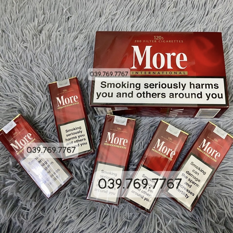 Thuốc lá More, More, Thuốc lá More xanh More đỏ, More Xanh Menthol, More đỏ, More xanh, Thuốc lá More Mỹ gói mềm điếu dài, Thuốc lá More 120's Intermational, thuốc lá More ngoại, More Bạc hà