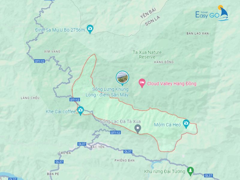 Bản đồ của xã Tà Xùa huyện Bắc Yên, tỉnh Sơn La