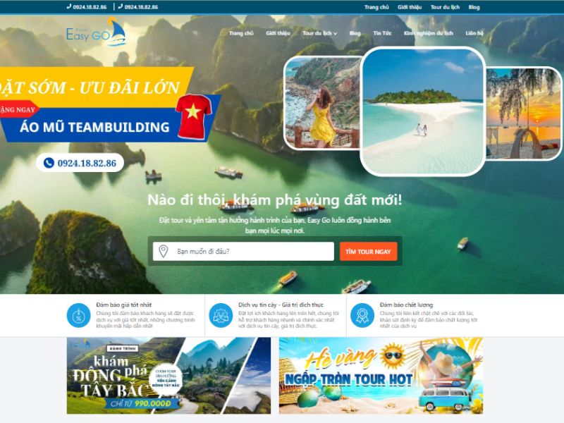 Trang website của Easy Go Travel