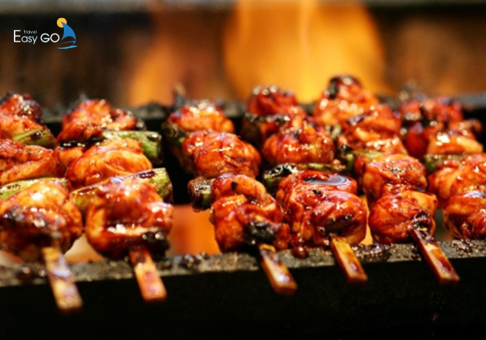 Thịt lợn mán xiên nướng