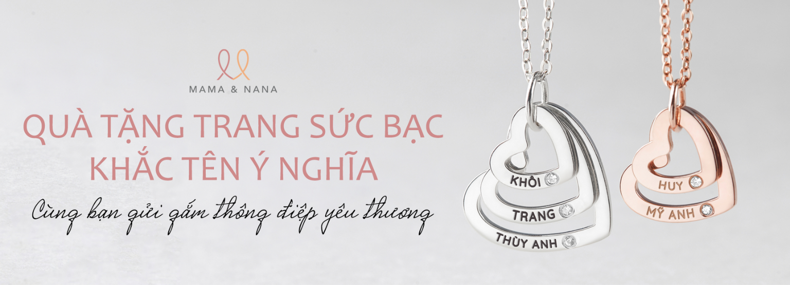 MAMA & NANA VN - Quà tặng trang sức bạc khắc tên ý nghĩa