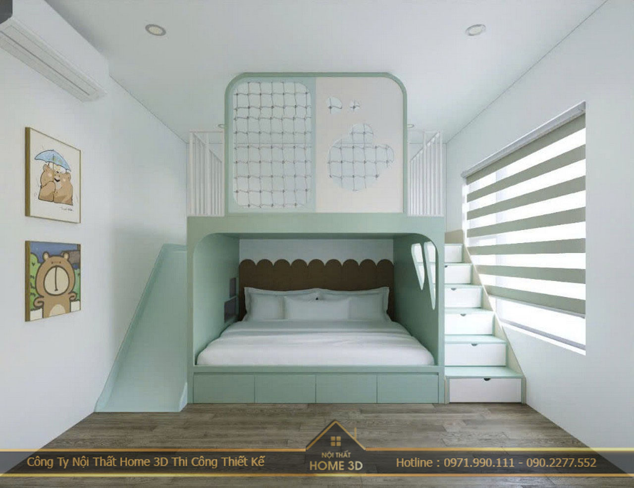 Thi Công Thiết Kế Chung Cư OCEAN PARK 3 Phòng Ngủ - Anh Trung - Nội Thất Home 3D Thi Công Thiết Kế