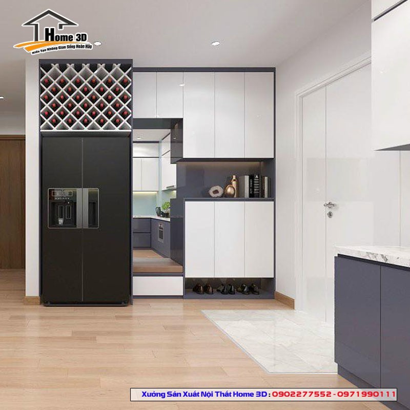 Tủ Bếp Acrylic Thùng Gỗ Nhựa