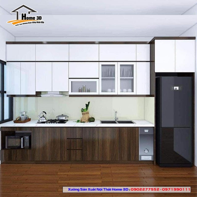 Tủ Bếp Acrylic Thùng Gỗ Nhựa